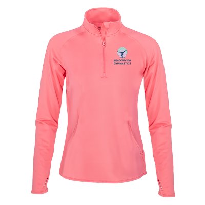 Ladies Pink Custom Quarter-Zip