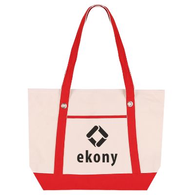 Cotton canvas medium sailor tote with promotional imprint.