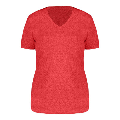 Blank reclaimed red heather women's tee.