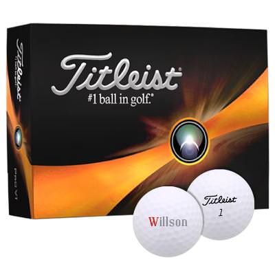 Titleist pro V1 golf ball with full color custom promotional imprint.