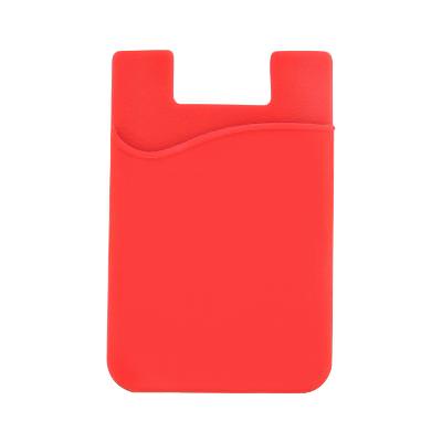 Blank silicone red phone wallet.