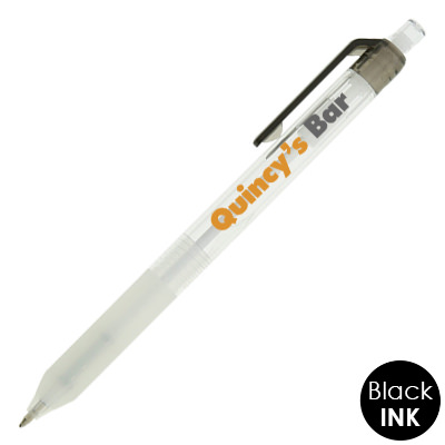 Translucent white with colored clip pen.
