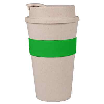 Blank plastic tumbler with custom logo.
