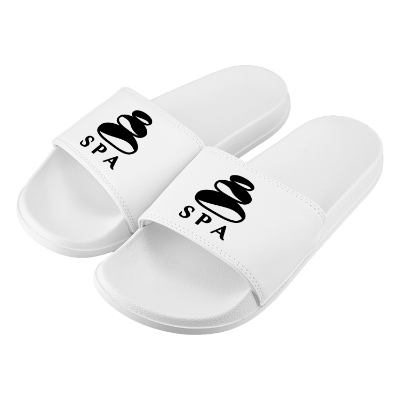 White slides with custom logo.