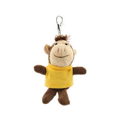 Plush and cotton yellow wild bunch key tag monkey blank.