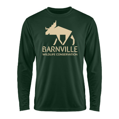 Forest green imprinted long sleeve tee.