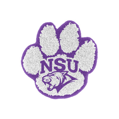 Purple foam finger with a personalized imprint.