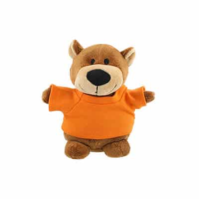 Plush and cotton orange bean bag buddy bear blank.
