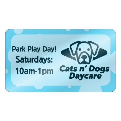 3-1/2 x 2 inch business card magnet round corners with full color imprint.