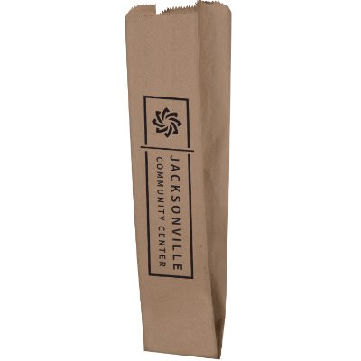 Kraft paper 5 inch merchandise bag with custom logo.