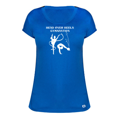 Womens electric bluet-shirt  personalized with logo.