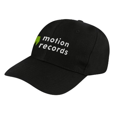 Black custom twill embroidered cap.