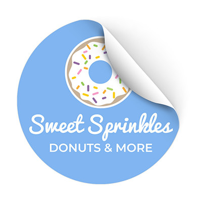 4 inch circle sticker with full color custom imprint.