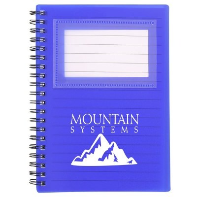 Branded business card holder notebook.