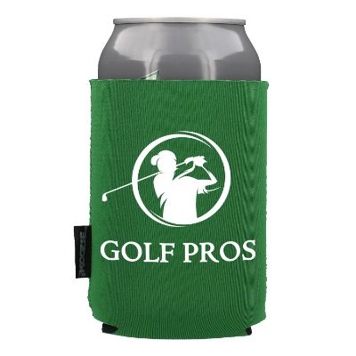 Neoprene electric orange collapsible Koozie Branded.