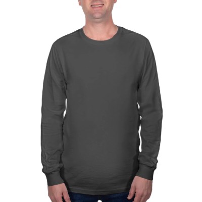 Blank grey steel long sleeve t-shirt.