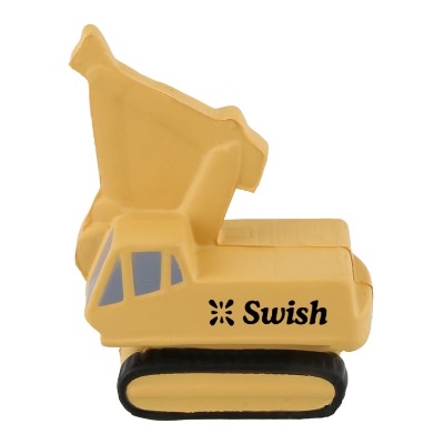 Black with yellow foam stress ball with a custom logo.