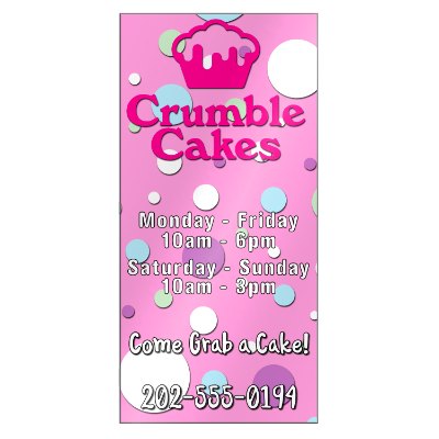 4 x 8-1/4 inch magnet square corners with full color imprint.
