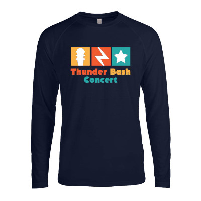 Custom full color true navy long sleeve t-shirt.