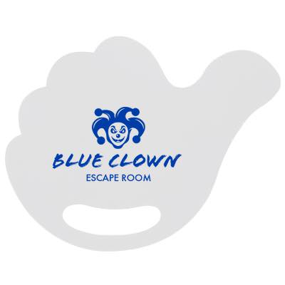 Plastic white hand fan with a custom imprint.