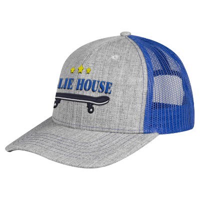 Blue wool embroidered custom cap.