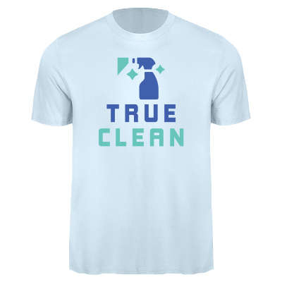Personalized blue ice t-shirt with full color logo.