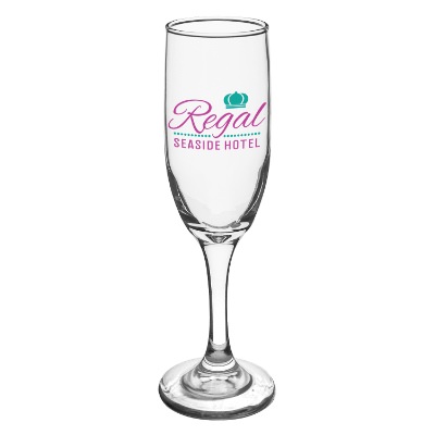 Clear flute with full color logo.