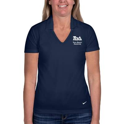 Blue custom dri-fit vertical mesh polo