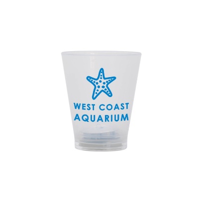 Arcylic red shot glass with custom imprint in 1.5 ounces.