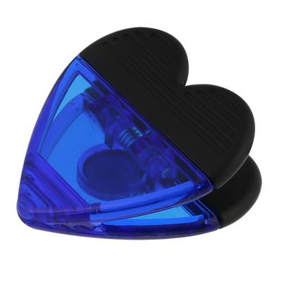 Plastic translucent blue heart magnet chip clip blank.
