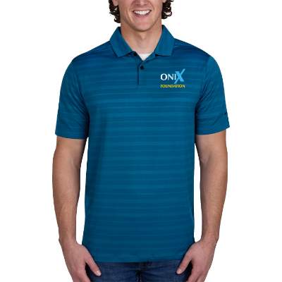 Personalized blue full color vapor jacquard polo
