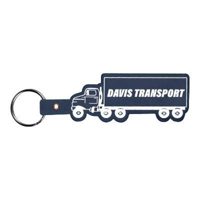 Poly vinyl chloride truck flexible keychain with custom imprint.