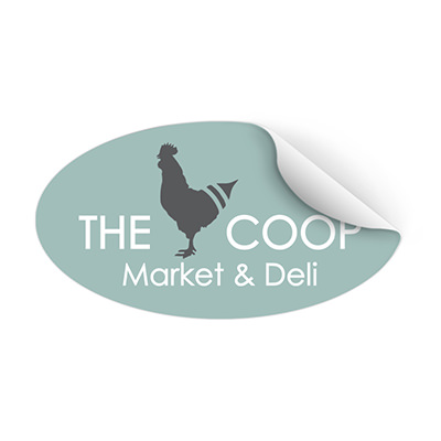 Customized full color oval sticker branded