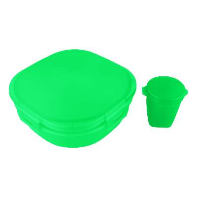 Translucent lime salad-to-go container blank.