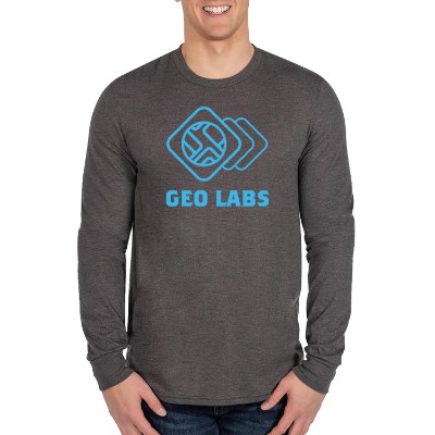 Custom heathered charcoal long sleeve tee.