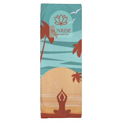 Full color yoga towel with custom imprint.