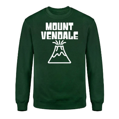 Custom forest green fleece crewneck sweatshirt with logo.