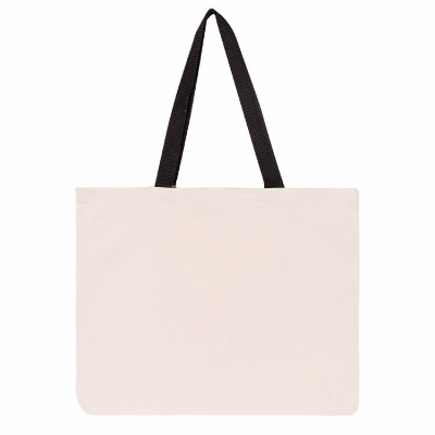 Cotton canvas black native tote bag blank.