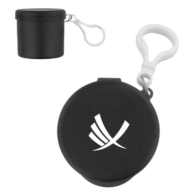 Poncho with black case and custom logo.