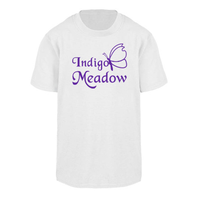 White youth custom imprinted short sleeve shirt.
