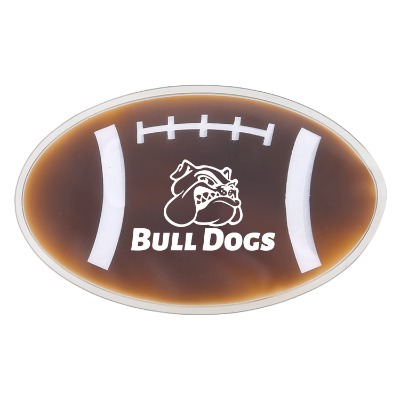 Brown plastic hot and cold pack with a custom imprint