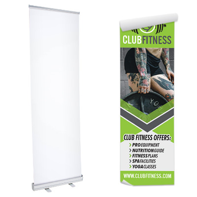 Economy banner stand replacement banner.