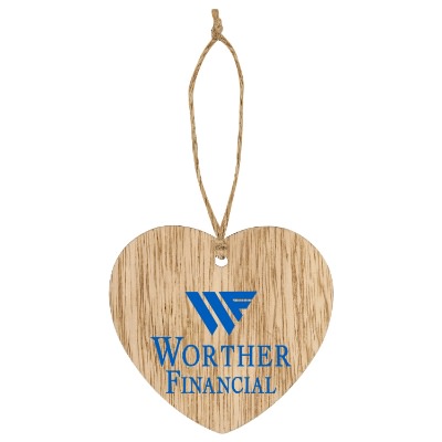 Natural wood ornament with a custom imprint