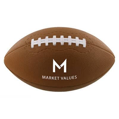 Foam 6 inch stress ball printed with logo.