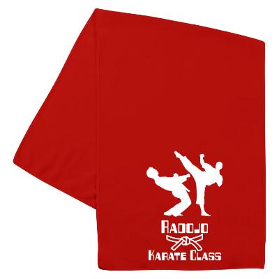 Custom recycled polyester cooling towel.