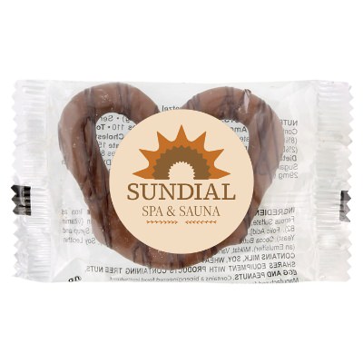 Milk chocolate packet with a customized imprint.