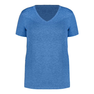 Blank azure blue women's tee.