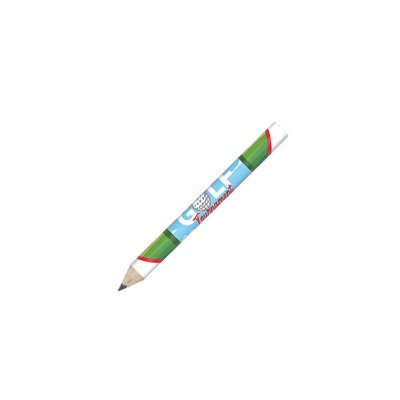 Wood round golf pencil with full color logo.