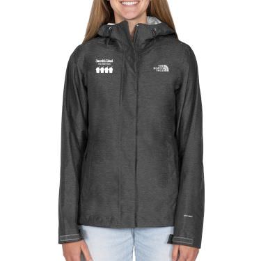 Custom gray ladies rain jacket.