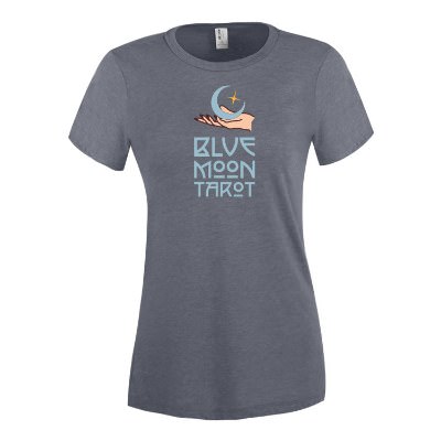 personalized full color imprint on rebel blue women's t-shirt.